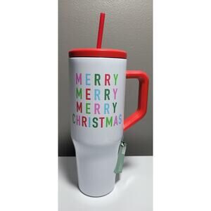 Sleigh Bell Bistro Holiday Travel Mug 31 oz “Merry Merry Merry Christmas” NWT